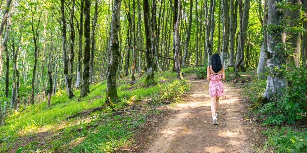 Person goes for summer walk, stroll in Barrie & simcoe county