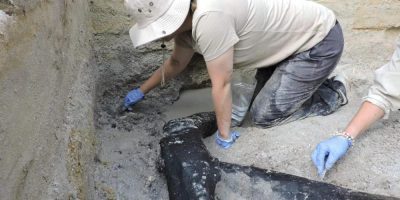 This simple log structure may be the oldest example of early humans building with wood