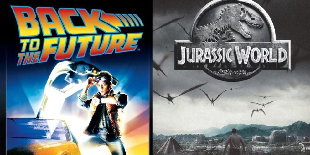 Back to the future and jurassic world movie posters