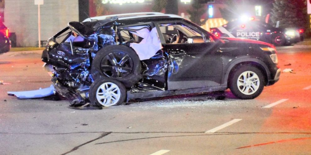 Three-vehicle collision closes a portion of Bayfield Street