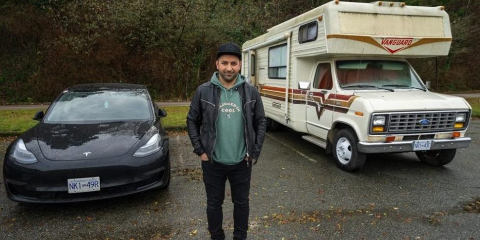He sleeps in a van but drives a Tesla: life on wheels in Vancouver’s camper community
