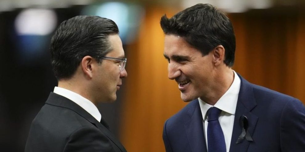 Justin Trudeau slightly favoured over Pierre Poilievre for prime minister: poll