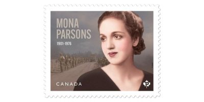 Stamp of Mona Parsons, jailed by Nazis for aiding aircrews, unveiled in Nova Scotia