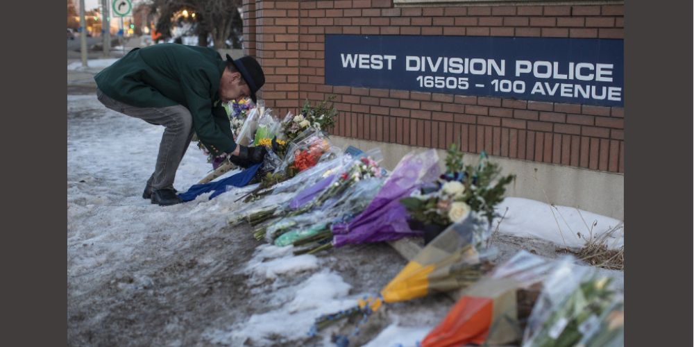 Procession for Edmonton police officers shot and killed responding to call