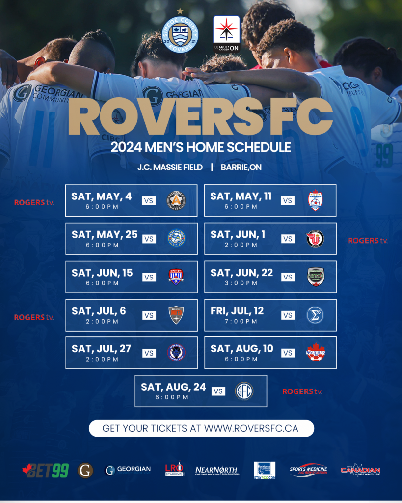 Men's Rovers FC Home Schedule 2024 