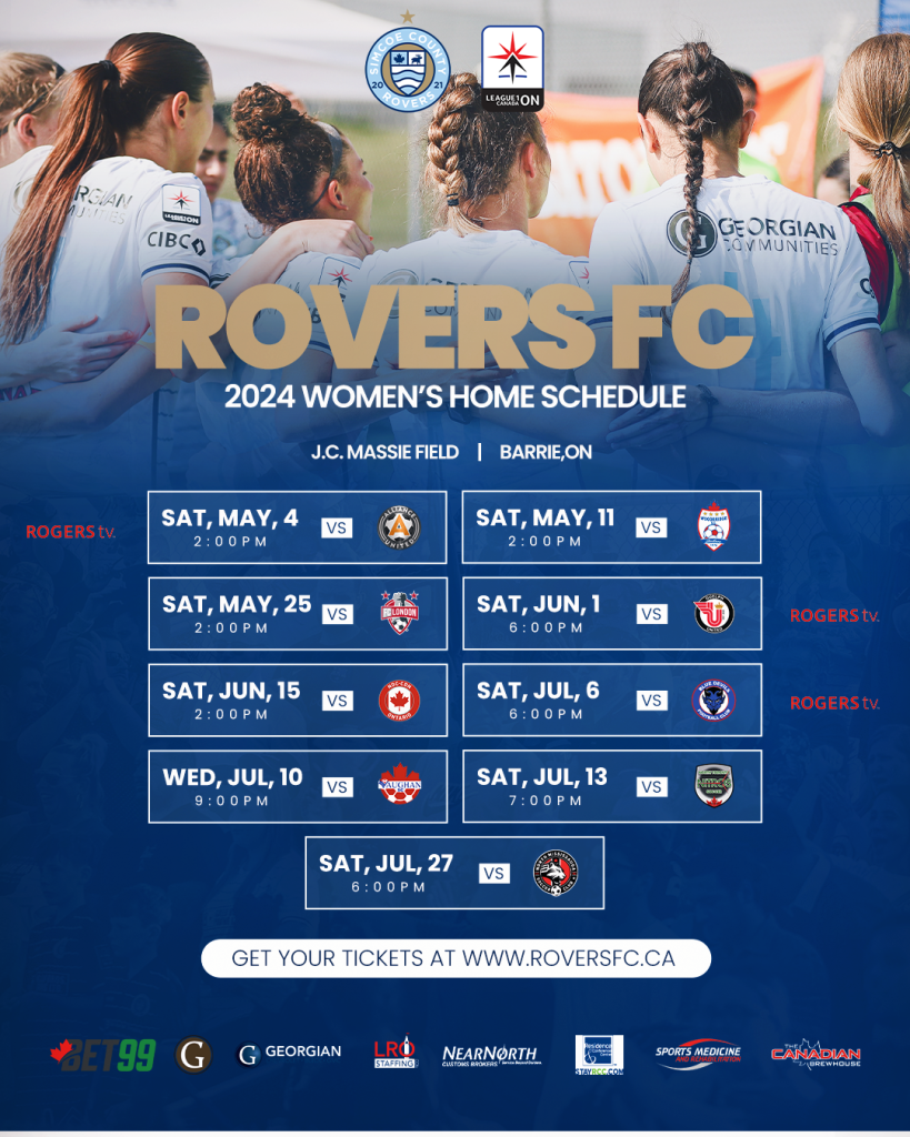 Women's Rovers FC Home Schedule 2024