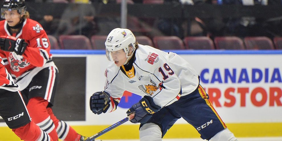 Hunter Haight of the Barrie Colts. Photo by Terry Wilson / OHL Images.