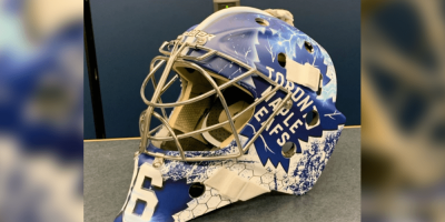 Leafs goaltender Jack Campbell has a new mask designed by Mario Design