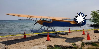 Plane on beach - South Simcoe Police