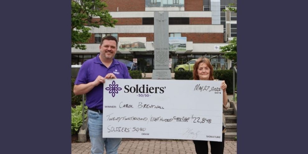 First-time player/cancer survivor wins big in May Soldiers’ 50/50 raffle!