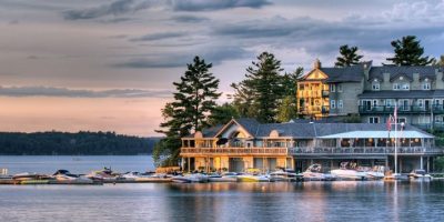 marina boat lake cottage country