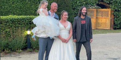 Keanu wedding crash from Nikki Roadnight via twitter