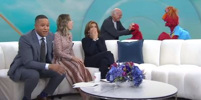 elmo and larry David Via Youtube. today show