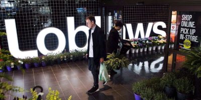 A man leaves a Loblaws store in Toronto on Thursday, May 3, 2018