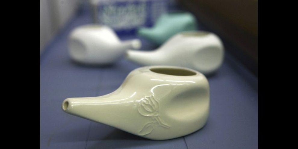 FILE - Neti pots are seen, Jan. 30, 2008, in Lexington, Ky. The Centers for Disease Control and Prevention on Wednesday, March 13, 2024, published a report that for the first time connects Acanthamoeba infections to use of Neti pots and other nasal rinsing devices. (Mark Cornelison/Lexington Herald-Leader via AP, File)