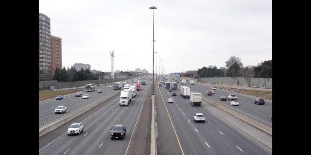 Traffic uses 401 Highway in Toronto on Wednesday, January 3, 2024. THE CANADIAN PRESS/Chris Young