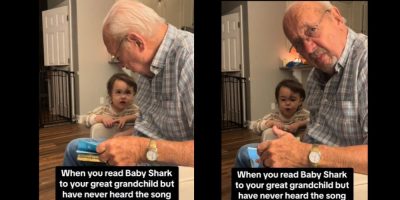 Great Grandpa reads baby shark via tik tok by cristalenap