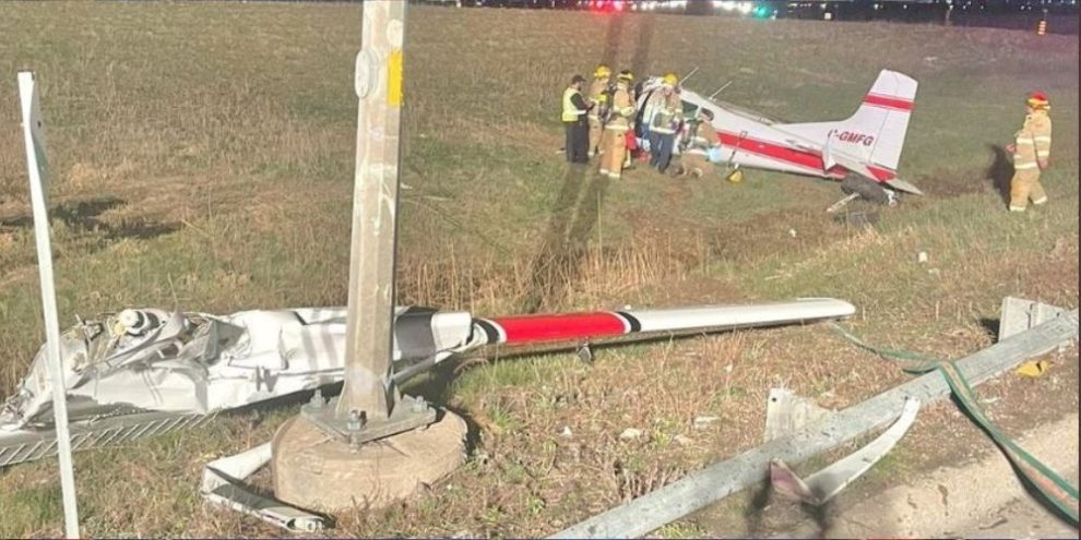 Pilot unhurt in small plane crash last night at Buttonville