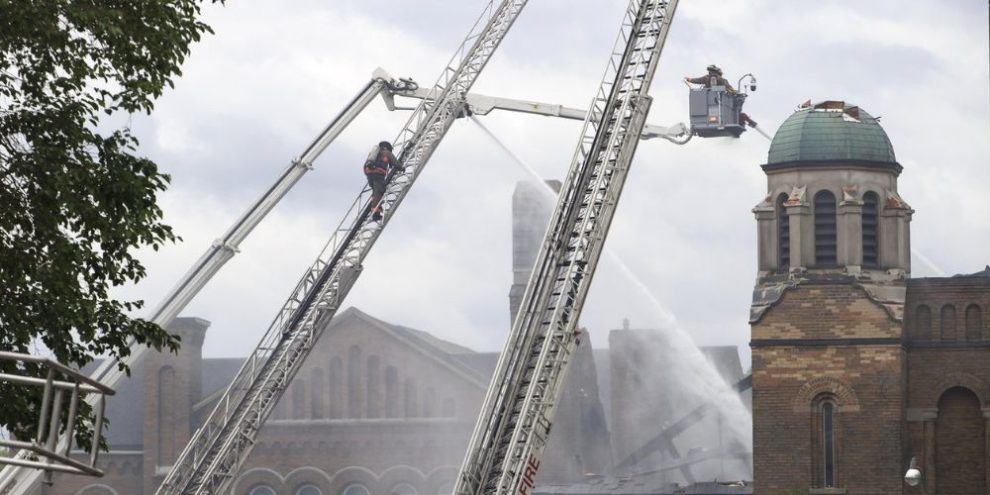 ‘Devastating’: Fire ravages historic Toronto church, destroying Group of Seven mural