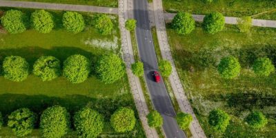 Overhead shot of a road in Frankfurt - AP