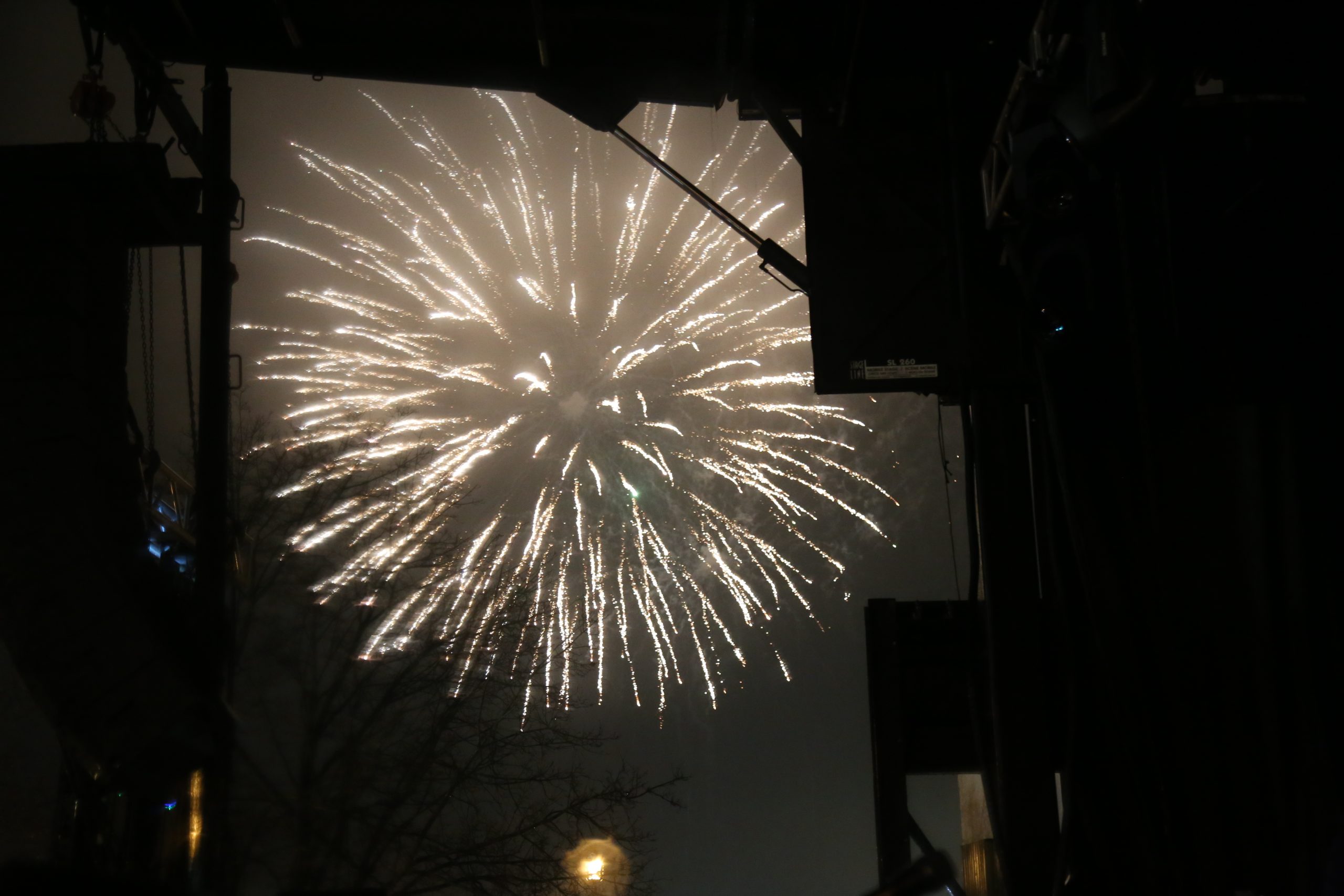 Fireworks lit up the sky at midnight at Barrie's Downtown Countdown