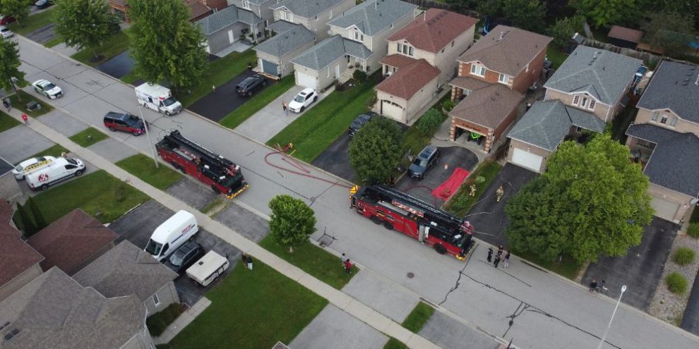 Electrical fire guts backyard deck in Barrie