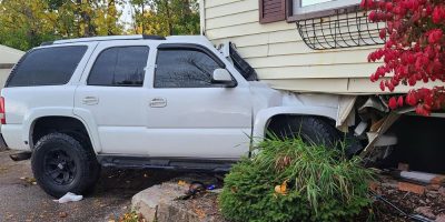 Orillia OPP - Vehicle Strikes Residence