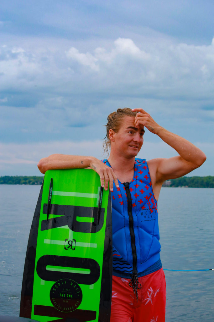 Pro Wakeboarder Christian Primrose after a session with Flawless Wakes, before heading to the Pan Am Games.