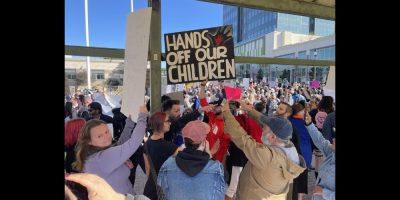 Barrie City Hall protest - gender identity in schools