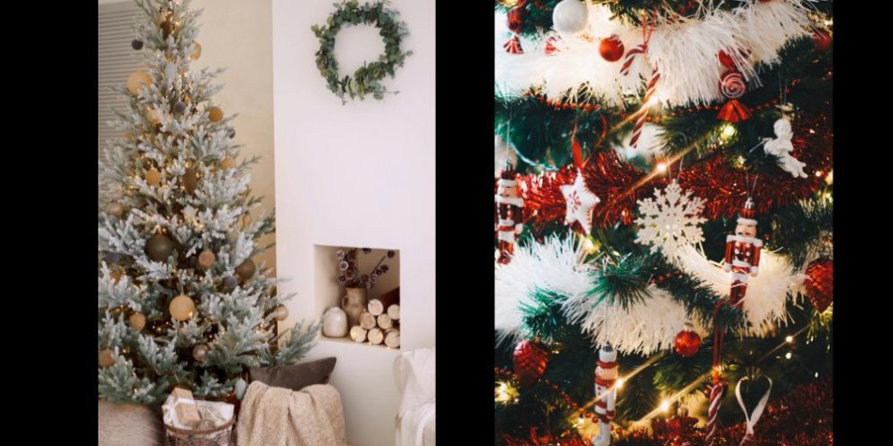 Christmas trees from pexels by Valeria Boltneva and Kristina Paukshtite