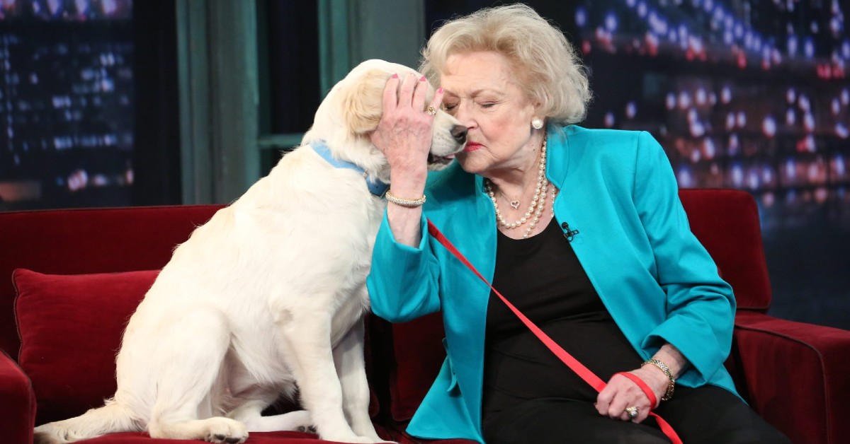 Betty White With a dog