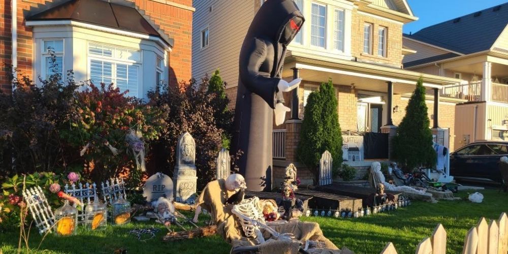 Inflatable Grim Reaper decoration in Barrie