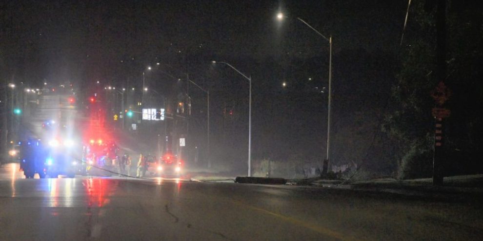 Barrie hydro pole crash