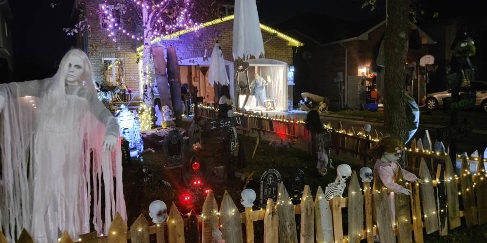 A house decorated for Halloween in Barrie