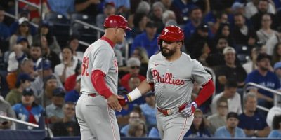 Schwarber's three-homer, six-RBI performance carries Phillies past Blue Jays 10-9