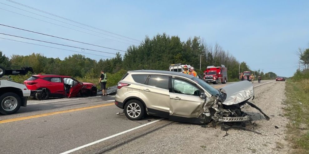 Driver charged in 4-vehicle crash in Tay Township