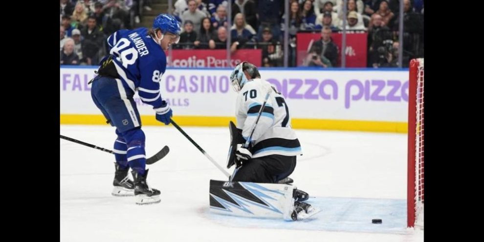 Marner scores twice as Maple Leafs win first-ever meeting with Utah Hockey Club