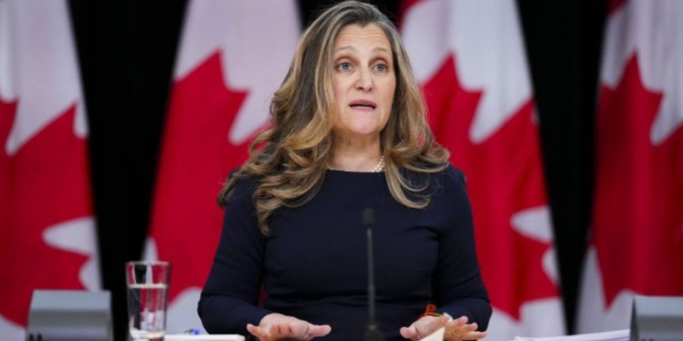 Freeland says the two-month GST holiday is meant to tackle the 'vibecession'