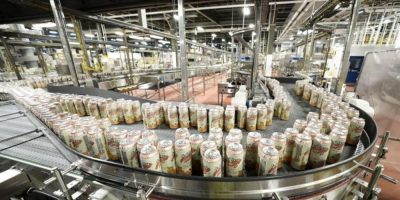Arizona Hard Iced Tea and other beverages are sorted during a plant tour at the Molson Coors Toronto Brewery in Toronto