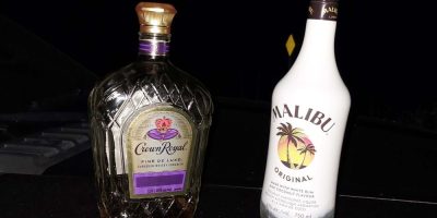 Crown Royal and Malibu bottles