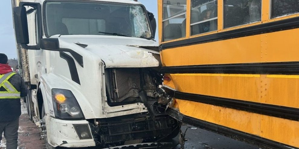 school bus - tractor-trailer crash