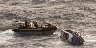 Australian navy rescues adventurer who hit a cyclone while rowing across the Pacific Ocean