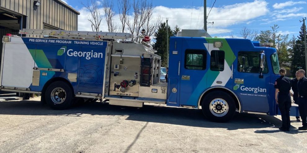 Blue fire truck