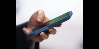 A person uses a smartphone