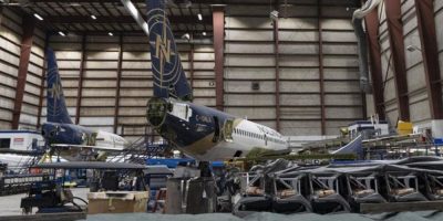 Jet in hangar