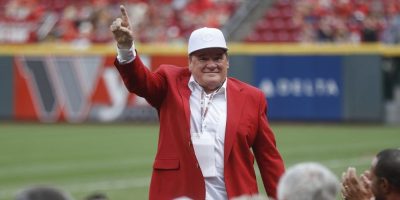 Pete Rose in 2018 at Great American Ballpark