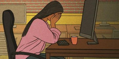Animation of frustrated office worker