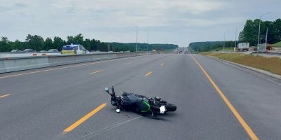 Highway 400 - collision - motorcycle - truck