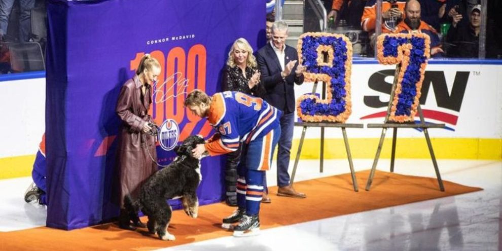Connor McDavid 1,000-point celebration