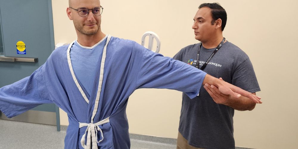 First MRI Patient Ben Osorio with MRI Technologist Muhammad Tajammul